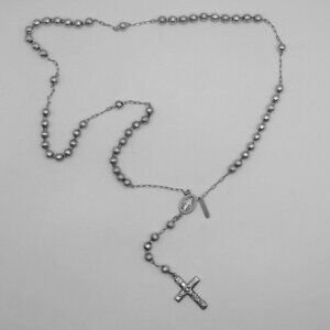 925 Sterling Silver Rosary Necklace
